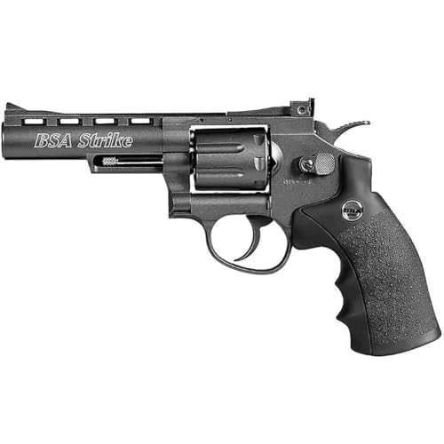 Revólver BSA Strike CO2 (4,5mm) | Pack Pistola de balines (5 CO2 + Bolas de Acero).
