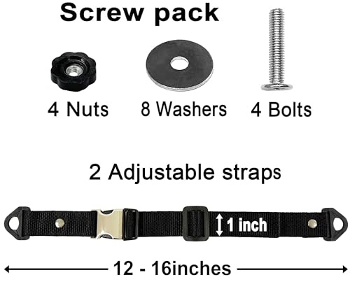 Image of Metal Buckle Trash Can Lid Lock, Adjustable Strap Use for Locking Outdoor Waste Bin, Animals Proof Straps for Securing Garbage Can, 2 Pack