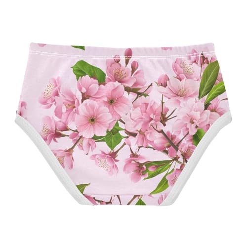 Toddler Girls Underwear 2t Cotton Panties Little Girl Flower Underpants Briefs Cherry Blossom Pink Flowers2