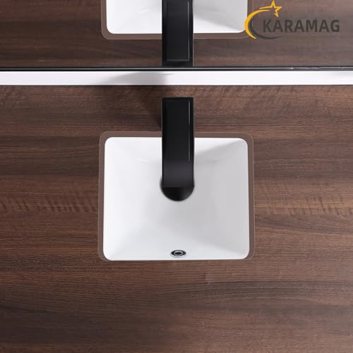 Image of 12 Inch Small Undermount Bathroom Sink Rectangle Undermount Sink White Ceramic Under Counter Bathroom Sinks with Overflow (12.0 inchx10.6 inch)