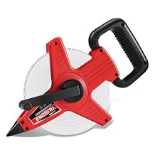 WISEUP 300 Ft Tape Measure Standard and Metric Industrial Long Measuring Tape Fiberglass Engineers Open Reel Dual Sided Measuring Wheel 300 FT