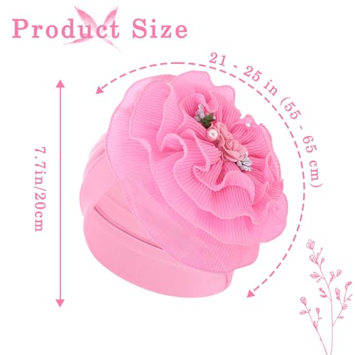 Bohend Flower Turbans Cap Pearl Knot Headwarp Beanie Pre Tied Head Cover Bonnet Women Muslim Stretchy Pleated Headscarf Hat3