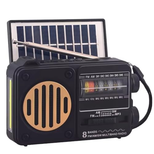Radio d'urgence tri-bande FM AM SW avec panneau solaire et enceinte sans fil intégrée