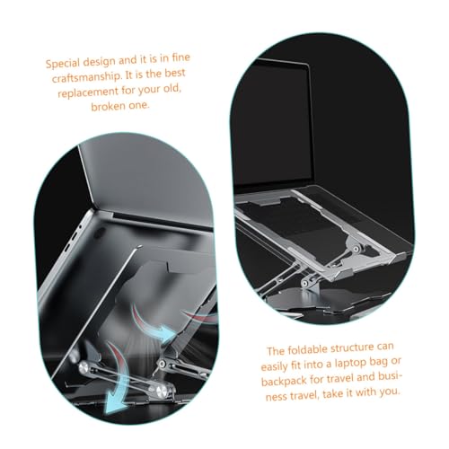Base Ajustable de Metal para Laptop SOLUSTRE Plata miniatura 2