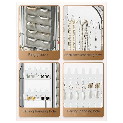 Support de boucles d'oreilles mural : rangement transparent sans perçage - 3