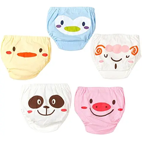 JEELINBORE Bebé Pantalones Reutilizables para Niño Niña, Cómodo Ropa Interior Braguitas Pantis, Multipack | 1-4 años (Estilo1 5PCS, 110) Cover