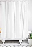 Bathage Modern Stripe Waterproof Fabric Shower Curtain for Bathroom - 72' x 71' - Grey Striped (Graphite)