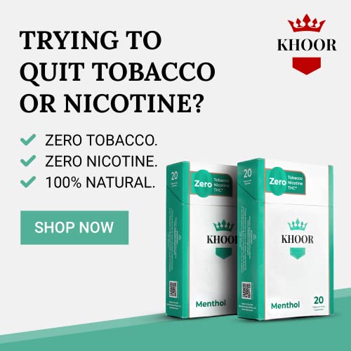 Khoor Herbal Cigarettes 2 Packs Menthol Tobacco & Nicotine Free