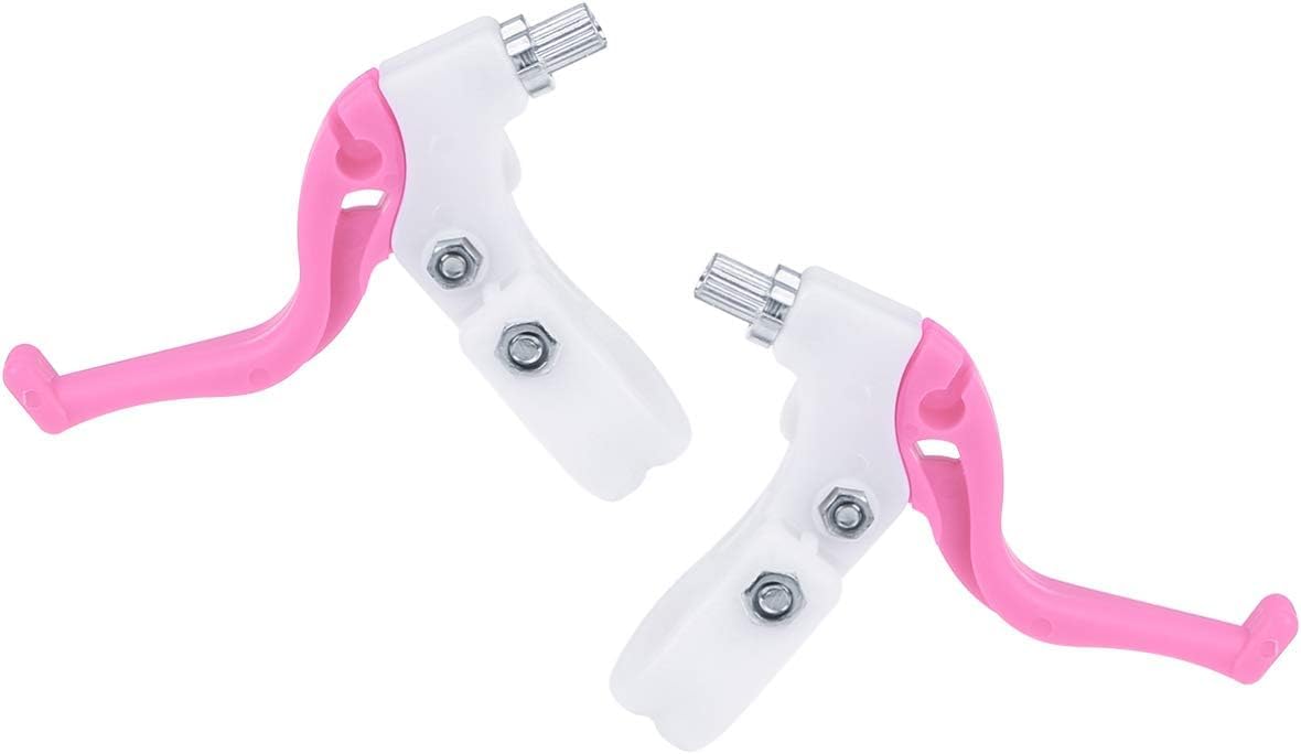 Jaexest 1Pair Children Bicycle Brake Lever Universal Full Aluminum Alloy Child Bicycle Handle Brake Anti- Kid Bike Brake Lever for Children Bike Scooter Swing (Pink)