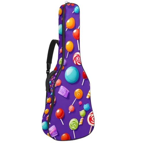 Étui guitare acoustique antichoc motif bonbon violet 42.9 in