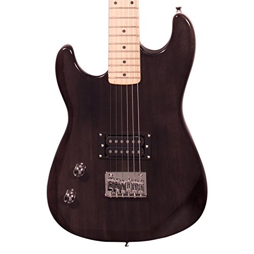 Rise By Sawtooth Left Handed Full Size Beginner Electric Guitar Kit, Black #TOP2