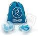 ROVAZO - Reusable Silicone Ear Plugs - 2 Pairs - NRR 32, Waterproof, Hypoallergenic - Ultra Comfortable Noise Reduction Earplugs for Swimming, Concerts and Airplanes - Bonus Travel Pouch