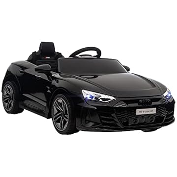 HOMCOM Audi RS e-tron GT Licensed Electric Car for Kids, 12V Battery Powered Electric Ride on Toy with Remote Control Music, Suspension Wheels, Soft Start, for 3-5 years, Black