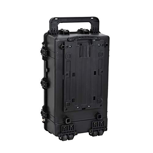 Image of MEIJIA Portable Rolling Waterproof Protective Hard Case,Compact Camera Case With Wheels And Retractable Pull Handle,Customizable Fit Foam Inserted, Elegant Black,31.65inch x 19.37inch x 11.02inch