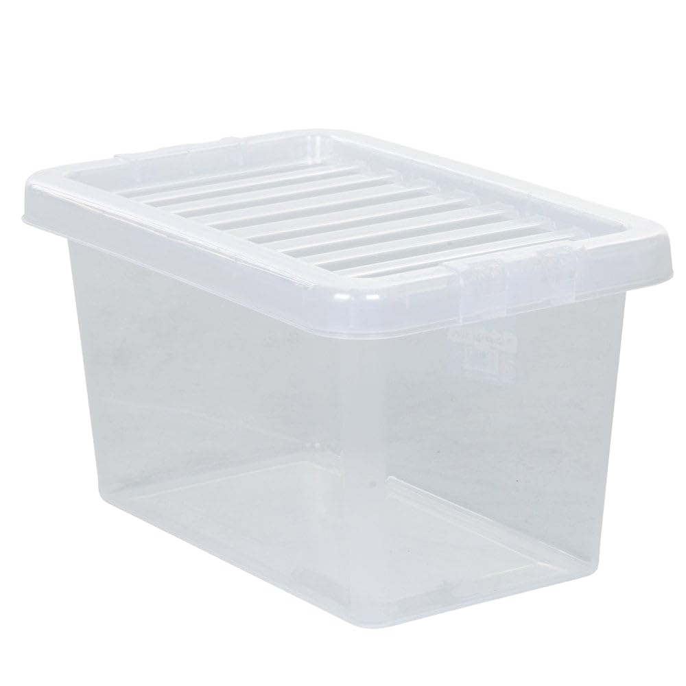 Clear Plastic 4l/7L/11L/14L/25L/32L/37L/45L/60L/80L WHAM Crystal Storage Box with Lid Multi Us Home Office & Workplace Stackable Strong Boxes (Plastic, 7L)