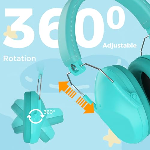 Image of ProCase Kids Noise Cancelling Headphones Ear Hearing Protection, Teal | Ear Defenders for Monster Jam Truck Firework Focus, Noise Reduction Canceling Ear Muffs for Sensory Autism Toddler Children