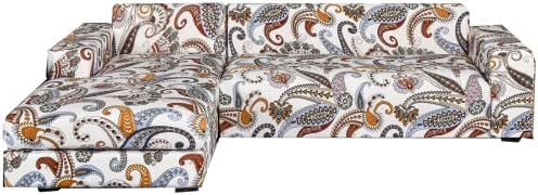 Mingfuxin L-Shaped Sofa Slipcovers, 2PCS Jacquard Polyester Fabric Stretch Sofa Covers Furniture Protectors + 2 Pillow Covers for L Shape Sectional Sofa Couch (L-Shaped 3+3 Seats, Printed#06)