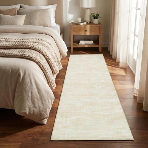 Garvee Washable Runner Rug 2x6 Hallway Runner Rug Modern Solid Color Non Slip Runners Minimalist Low Pile Non-Shedding Long Rugs Soft Thin Foldable Ma