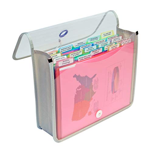 Ultimate Office PortaFile Expanding File Wallet Document Organizer. Complete File Management System Includes 25 Removable PocketFile File Folders and 6 Color File Rings for Fast File Identification