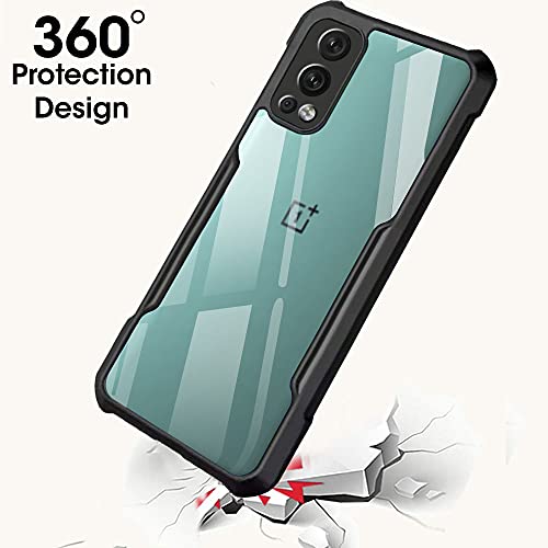 Image of TheGiftKart Shockproof Clear Back Cover Case for Oneplus Nord 2 5G / Oneplus Nord 2 5G Pac-Man Edition | 360 Degree Protection | Transparent Back Cover Case (PC & TPU, Black Bumper)
