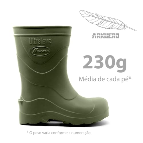 Bota Galocha Eva Verde Militar Ultraleve Para Frio Chuva