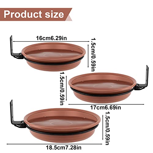 3 Stück Vogelfutterspender und Vogeltränke Hängend: ∅ 8.3in Vogelfutterhaus Rund, 2-in-1 Vogeltränke Wandhalterung Vogeltränken für Balkongeländer Vogelfutterhäuser Vogeltränkenzubehör – Bild 3