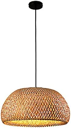 CSSYKV Handgemaakte Weven Bamboe Kunst Kroonluchter Natuurlijke Bamboe Zijde Lampen Pastorale Woonkamer Studie Lamp Ingangslamp Eetkamer Plafondlamp E27 Lamphouder