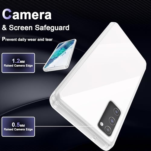 Image of Case for Samsung Galaxy S20 FE, Military Grade Drop Protection Phone Case, Yellowing Resistant, Anti-Scratch Hard PC Back, Shockproof Hard Ultra-Thin Protective Cover, Clear