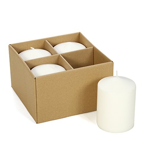 Hosley 4"High White Unscented Pillar Candles Set Of 4. Ideal For Wedding, Emergency Lanterns, Spa, Aromatherapy, Party, Reiki, Candle Gardens #TOP3