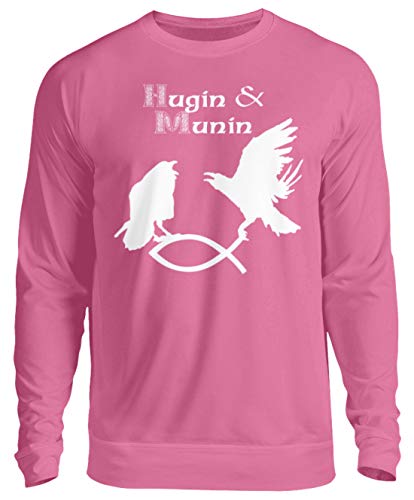 Pull unisexe rose Hugin & Munin décontracté pour vos sorties week-end