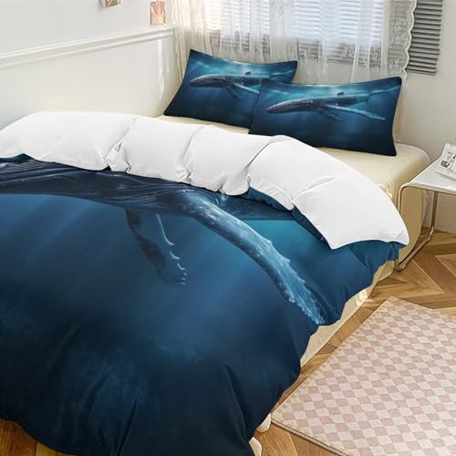 Linge de lit imprimé baleine anti-acarien avec fermeture éclair - 5