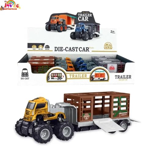Image of 1:43 Metal Toys Alloy Diecast Truck Set Toy, Diecast Miniature Car Model (Pack Of 1) (Animals Display Box Truck),Assorted