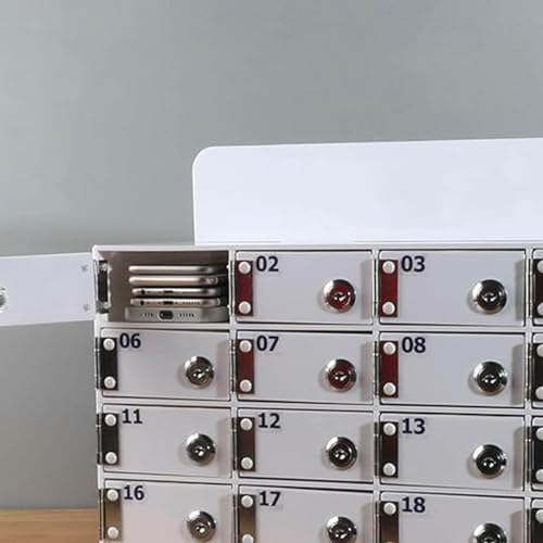 Estación de carga de pared con cerradura para teléfonos móviles - 60 taquillas seguras con puertos de carga y llaves, perfecto para reuniones de oficina, eventos y escuelas (25 puertas)