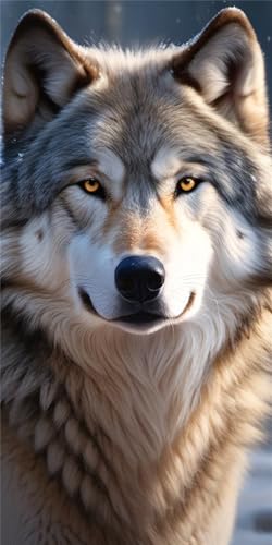 Peinture Diamant loup grand format pour une activité créative relaxante en famille