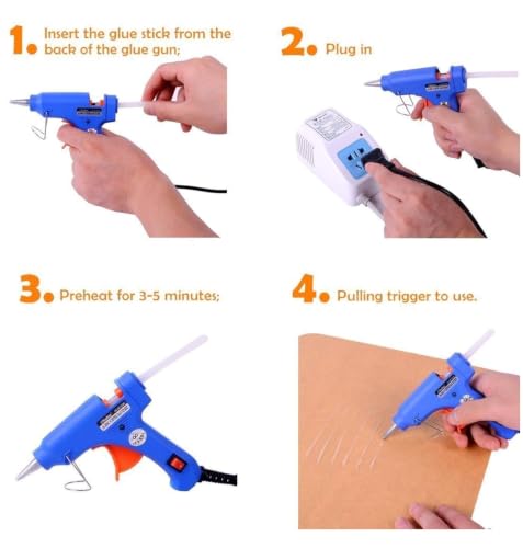 Image of DODUS Hot Glue Gun mini 20 watt with 5 Glue Sticks Transperent, On /Off Switch with Indicator (Multicolor)