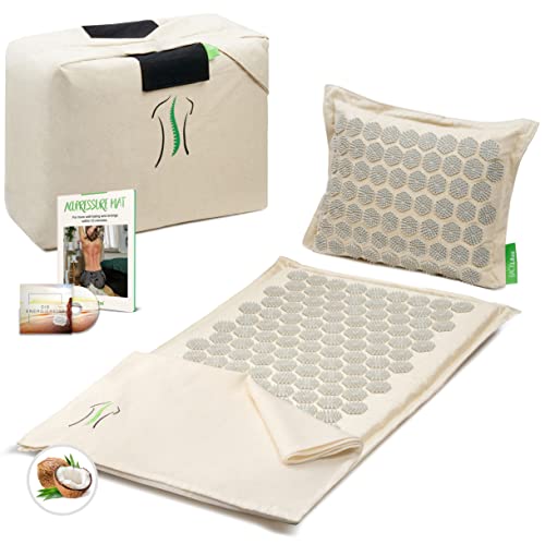 BACKLAxx ® Tapis Acupression | Tapis Massage Dos Pour Détente Du Dos, Nuque Et Épaules | Tapis-Fleur Champ De Fleurs Acupression Contre Tensions | Avec...