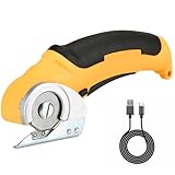Cordless Electric Box Cardboard Cutter - Rechargeable Power Rotary Blade Cutting Scissor - Heavy Duty Automatic Sewing Scissors Shredder Tool - Chop Carton Boxes Card Board Fabric Carpet Rug Cutters