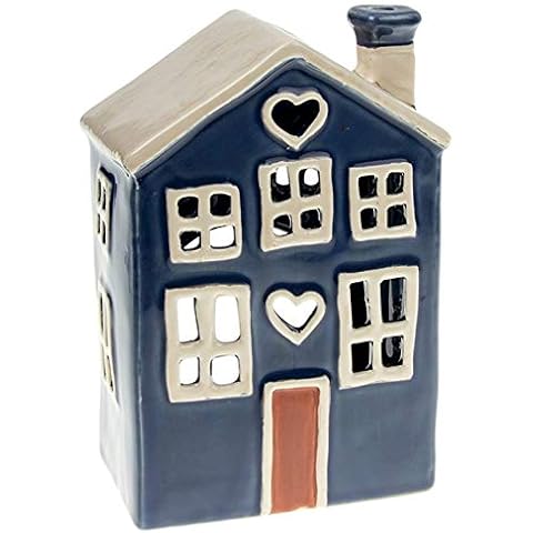 Village Pottery Navy Blue Heart Tealight Holder Cover