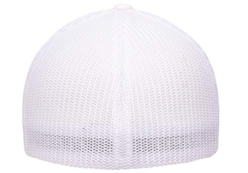 Image of Flexfit Trucker Mesh Fitted Cap | 6-Panel, Mid-Profile, Stretchable Mesh Backing, Flexfit Sweatband, Curved Visor, Silver Undervisor