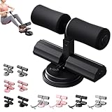 Ab Training Auxiliary Device, Adjustable Sit up Exercise Equipment for Home, Abdominal Muscles Full Body Training for Girl and Men, with Suction Cup and Resistance Band (Basic-Black)