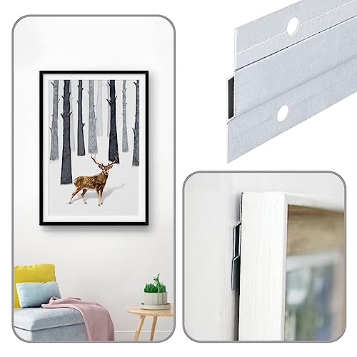 Image of The Lord of the Tools 2 Pairs French Cleat Picture Hanger 6inch Flush Mount Bracket Aluminum Alloy Wall Mounting Bracket Accessories for Assembling Mirror Photo Whiteboard