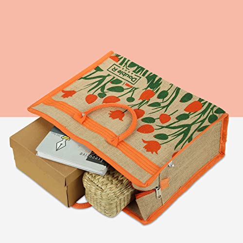 Image of DOUBLE R BAGS Jute Eco-Friendly Tote Bag: Stylish, Spacious, and Sustainable - Perfect for Everyday Errands and Adventures!