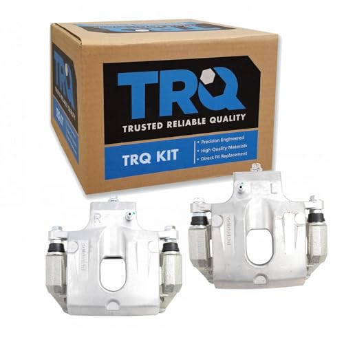Image of TRQ Rear Brake Caliper Set Zinc Coated Brackets Compatible with 2008-2016 Buick Enclave 2013-2018 Cadillac XTS 2009-2017 Chevrolet Traverse 2007-2016 GMC Acadia 2007-2010 Saturn Outlook