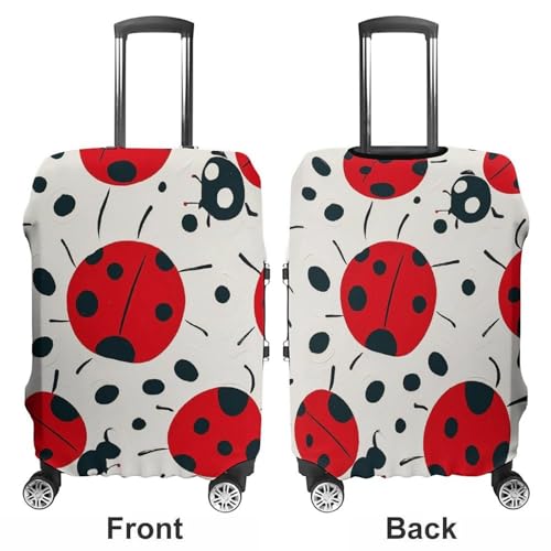 Carry on Luggage Cover Red Black Spotted Ladybug Suitcase Covers for Luggages Tsa Approved Travel Luggage Sleeve Protector Elastic Suitcase Protector Anti-Scratch Washable Fits 19-30 Inch Case -M3
