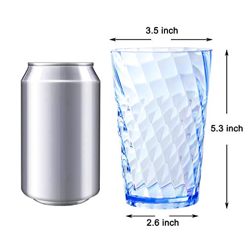 Youngever 9 Pack 600ml Re-usable Plastic Tumblers, Cafe Break-Resistant Drinking Glasses - Image 2