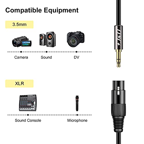 Cable XLR hembra a Jack 3.5mm macho 9 pies miniatura 4