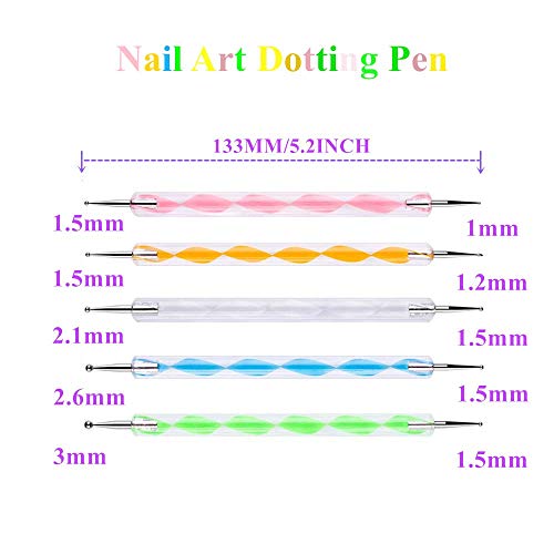 E Shopping Embossing Stylus Double End Tracing Dotting Pen Tool Set for Nail Art & Carbon Transfer Paper Painting Pottery Clay Indentation - 5 Pcs - Image 2