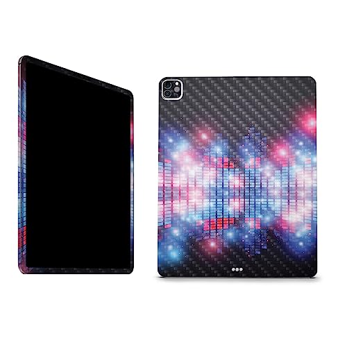 Image of MightySkins Carbon Fiber Skin Compatible with Apple iPad Pro 12.9 inch M2 6th Gen (2022) Full Wrap Kit - Neon Eq | Protective, Durable Textured Carbon Fiber Finish | Easy to Apply | Made in The USA