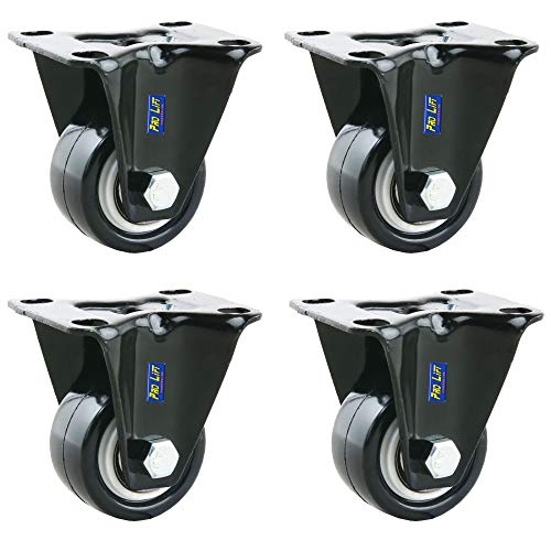 Pro-Lift-Werkzeuge 4 Stück Bockrollen je 45 kg Durchmesser 40 mm Gummirollenbelag Möbelrollen Transportrolen 4x Rollen starr Cover