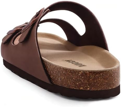 AUGCY Womens Sandal Cork Footbed Slide, Arch Support Slides for Women with Adjustable Buckle, Comfortable Summer Beach Outdoor Sandals - 2